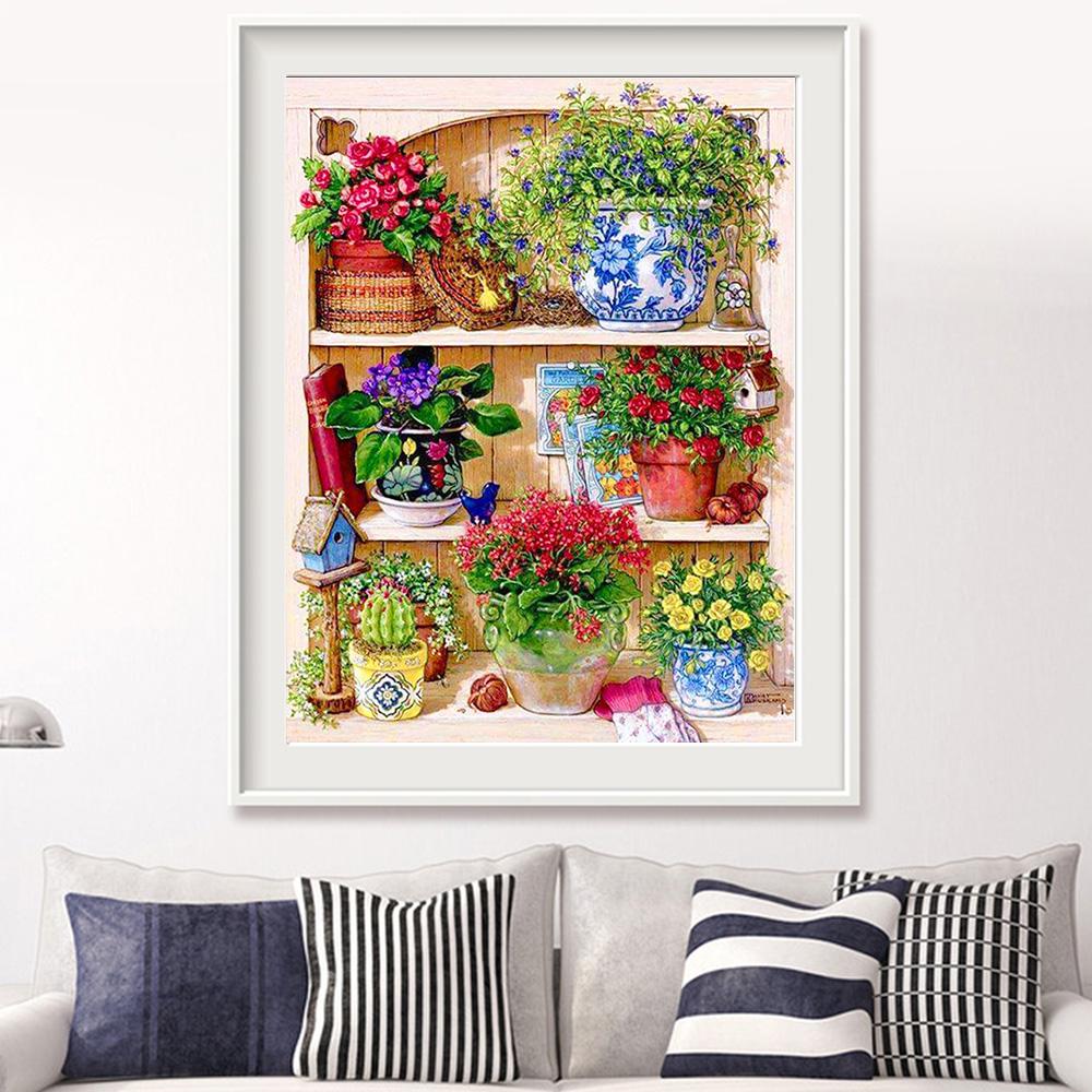 5D DIY Diamond Painting Flower Scenery Cross Stitch Full Diamond Villa Diamond Embroidery Rhinestones