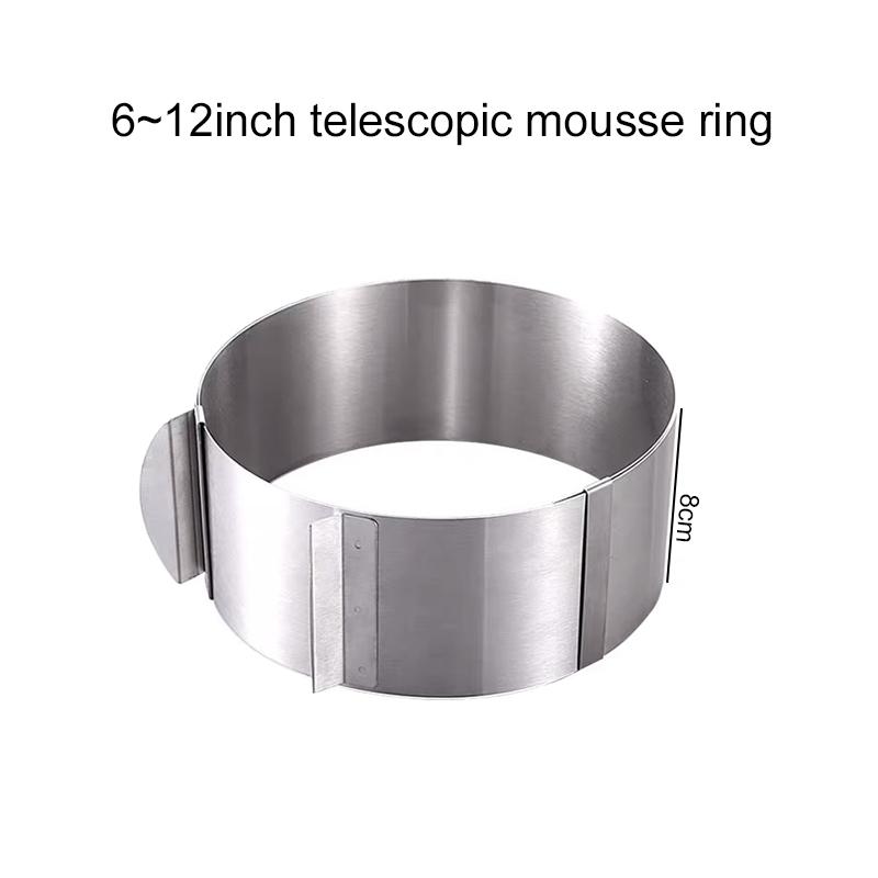 Cake Baking Tool 6~12inch Cake Mold Ring Adjustable Stainless Steel Transparent Mousse Collars Household Kitchen Supplies TMZ