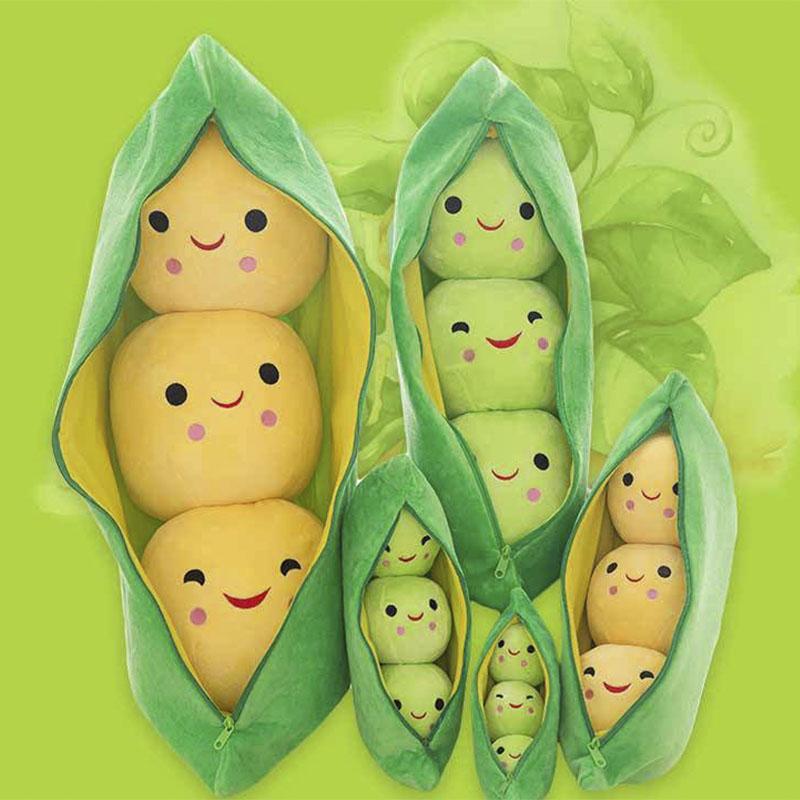 25CM Cute children's baby plush peas filled plant doll toy children kawaii quality pea-shaped pillow toy boy girl gift