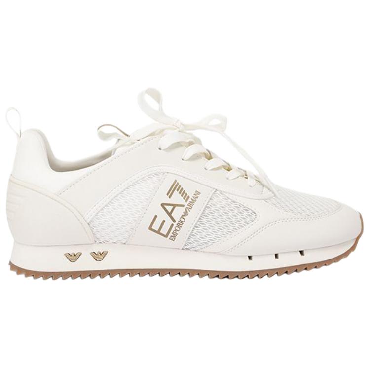 Emporio Armani EA7 Rund Zehen Schnürung Niedrig geschnitten Freizeit Schuhe Herren Sneaker Weiß X8X027XK050U454