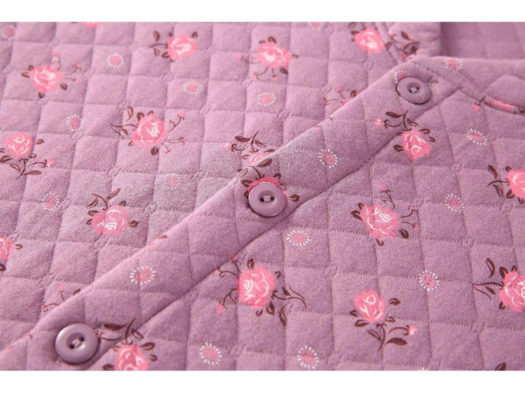 Women's Plus-Size Quilted Pajama Set for Middle-Aged & Elderly