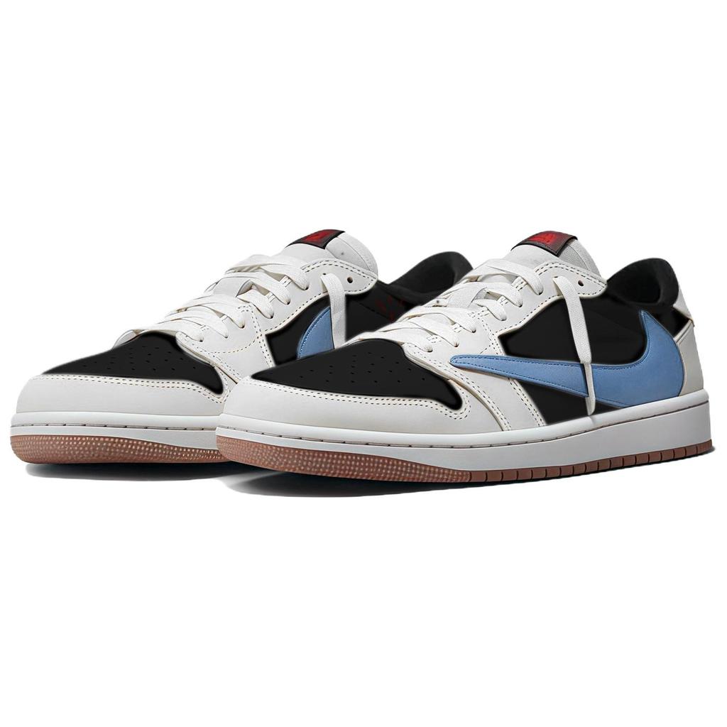 Travis Scott x Jordan Air Jordan 1 Versatile Scarpe da Basket Basse Vintage Unisex Nero Blu DZ4137-700(Team658-)