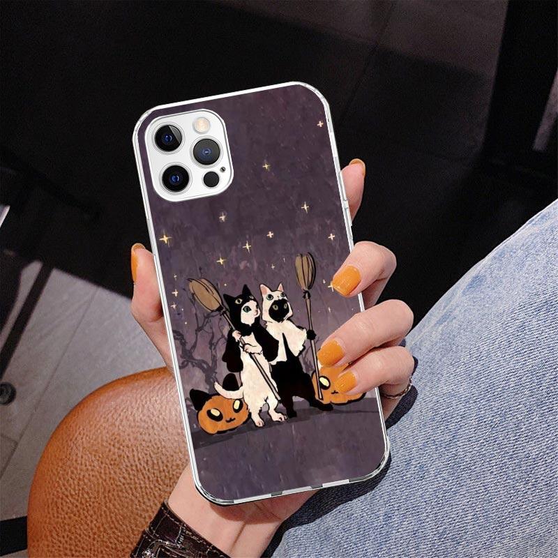 Witch And Cat Colorful Cute Phnoe Case for Iphone 17 Air 16 11 12 13 Mini 14 Plus 15 Pro Max 7 8E SE 2020 16ProMax Phone Cover C