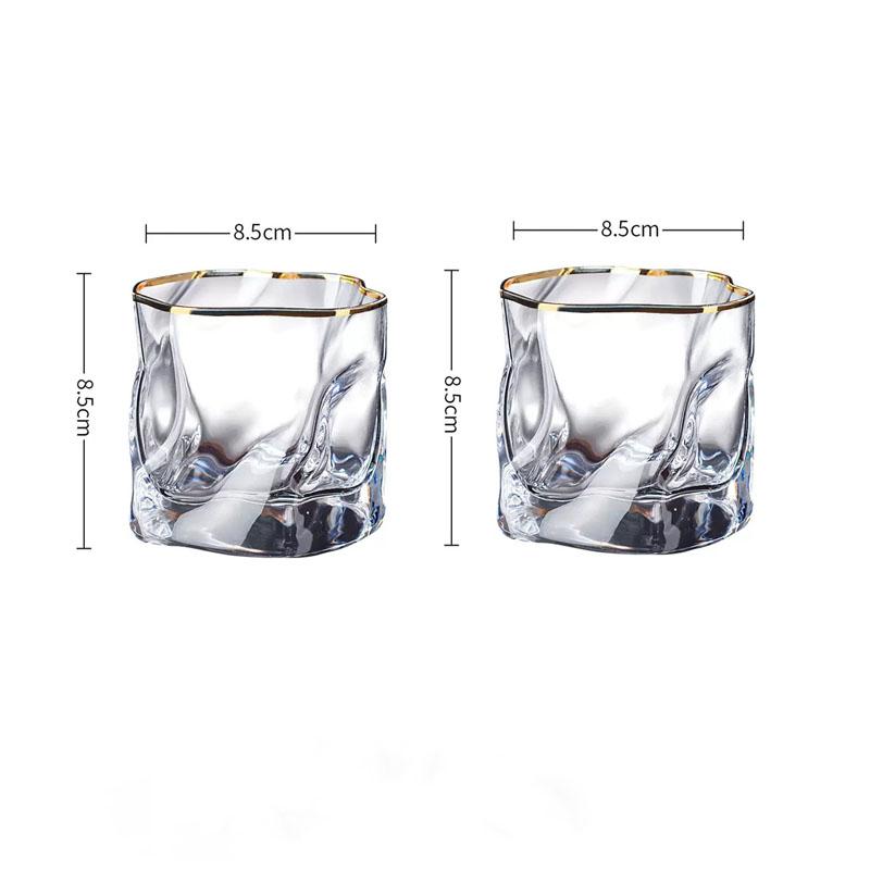 280ml 9.7oz Creative Irregular Glass Cup Art Design Whiskey Cocktail Glasses Juice Cold Drink Cups Lemon Water Milk Coffee Mugs
