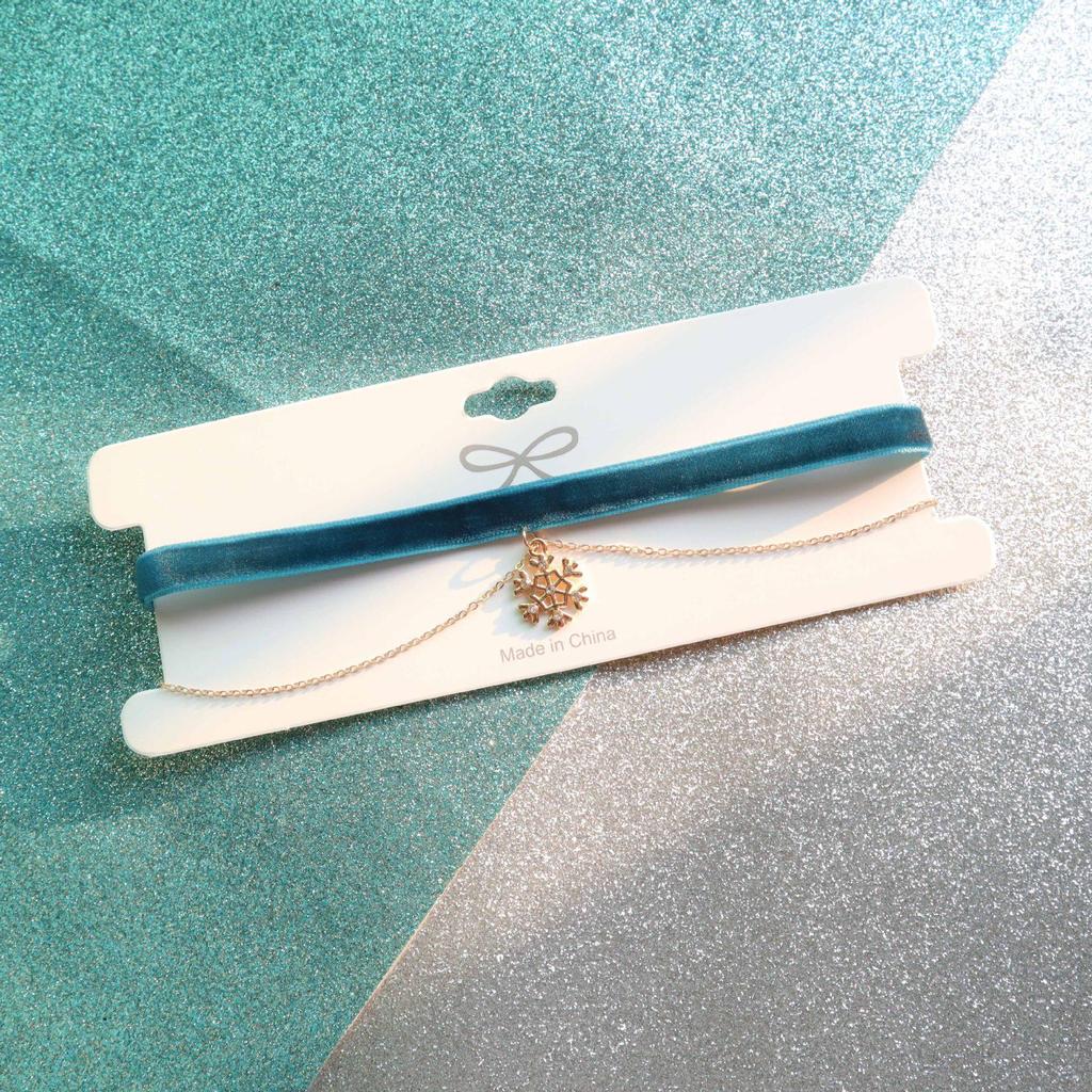 Náhrdelník choker s přívěskem sněhové vločky ve stylu Frozen pro ženy