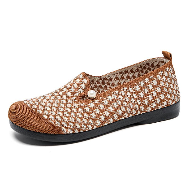 Old ******* cloth shoes ****** and summer new one-pedal flat shoes medium old mother shoes s**t sole retro comfortable grandma shoes