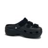 Crocs Classic Platform Clog Black Rose Niche Fashion Rework Three-dimensional Flower Sweet Cool Casual Hole Shoes Women Black