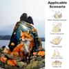 1 Stück Fuchs Waldblumen Flanelldecke, Bequeme und Warme Decke, für Camping Sofa Bett und Couch Büro016