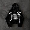 Dark Letter Print Hoodie Gothic Streetwear Loose Fit Unisex Sweatshirt