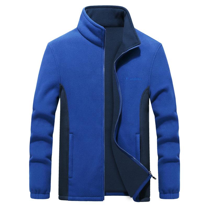 

Мужские флисовые куртки Softshell больших размеров, мужские теплые толстовки, термопальто, ветровки, спортивная одежда M синий