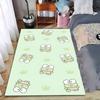 Cartoon Green Frog Pattern Carpet with Crowns, Soft Pastel Design Suitable for Use As an Anti-slip for Living Room Bedroom Sofas