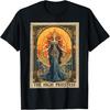 FoolsFate Women's Occult Tarot Card Priestess Graphic T-Shirt, Black, Small