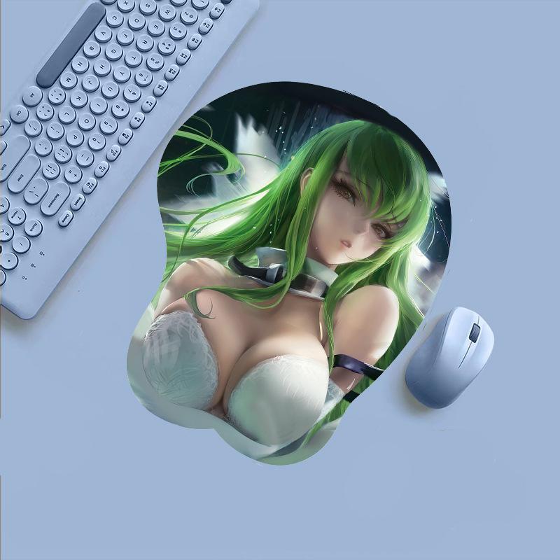 Měkký držák na misku dvourozměrná 3D silikonová podložka pod zápěstí pod myš s osobitým kresleným anime podložka na ruce