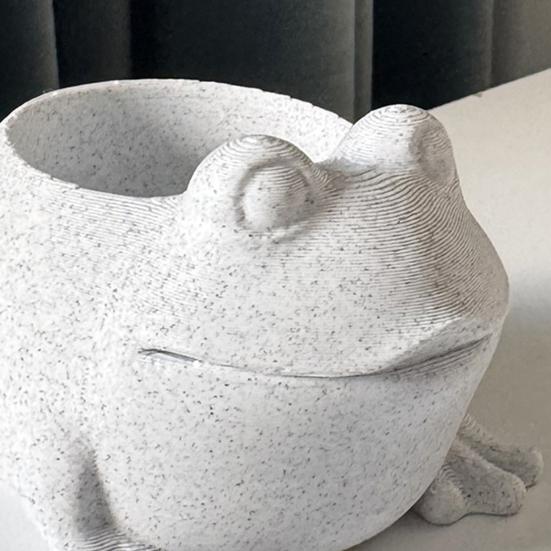 3D Tištěný Žabí Květináč Vnitřní Venkovní Tvar Zvířete Sukulenty Bylinky Květináč Nádoba Domácí Balkon Zahrada Dekorace