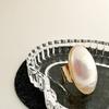 Pearl Large Elegant Ring With Fashionable Chain Design Adjustable For All Occasions