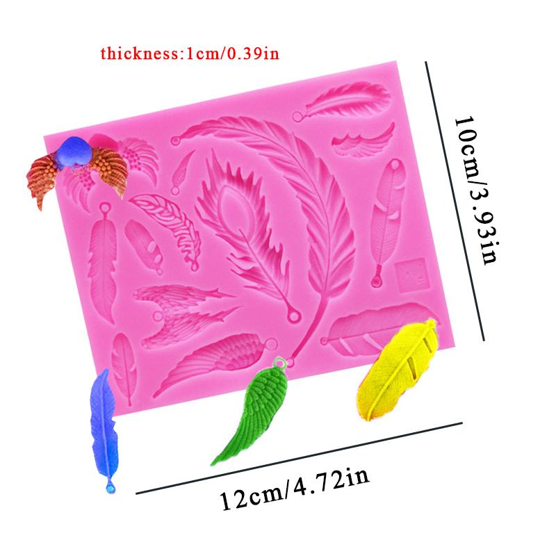 1pcs Feather Sugar Buttons Silicone Mold Fondant Mold Cake Decorating Tools Chocolate Gumpaste Mold Moldes De Silicona