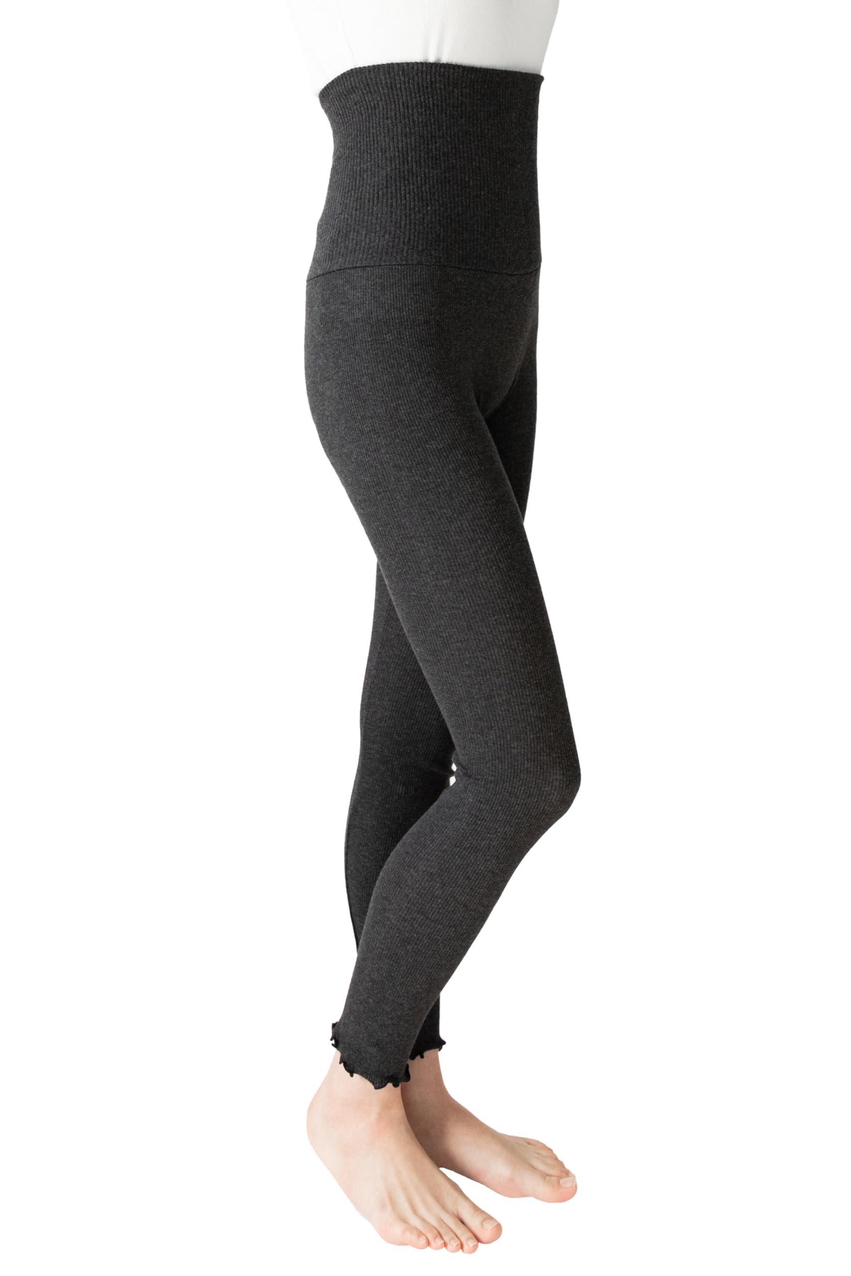 

huqura Belly Wrap Long Made in Charcoal Gray [RENFRO] Женские брюки, Длина, Мягкий, Теплый, Хлопок, Япония, Мягкий,