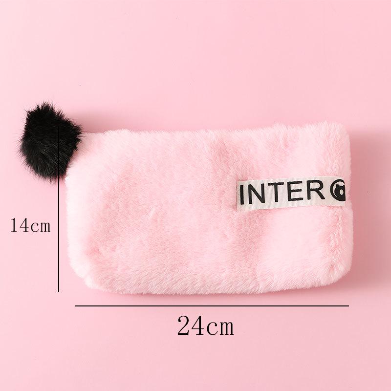 Japanese Style Plush Pencil Case: Cute, Large Capacity, Trendy Ins Stationery Bag for Students
