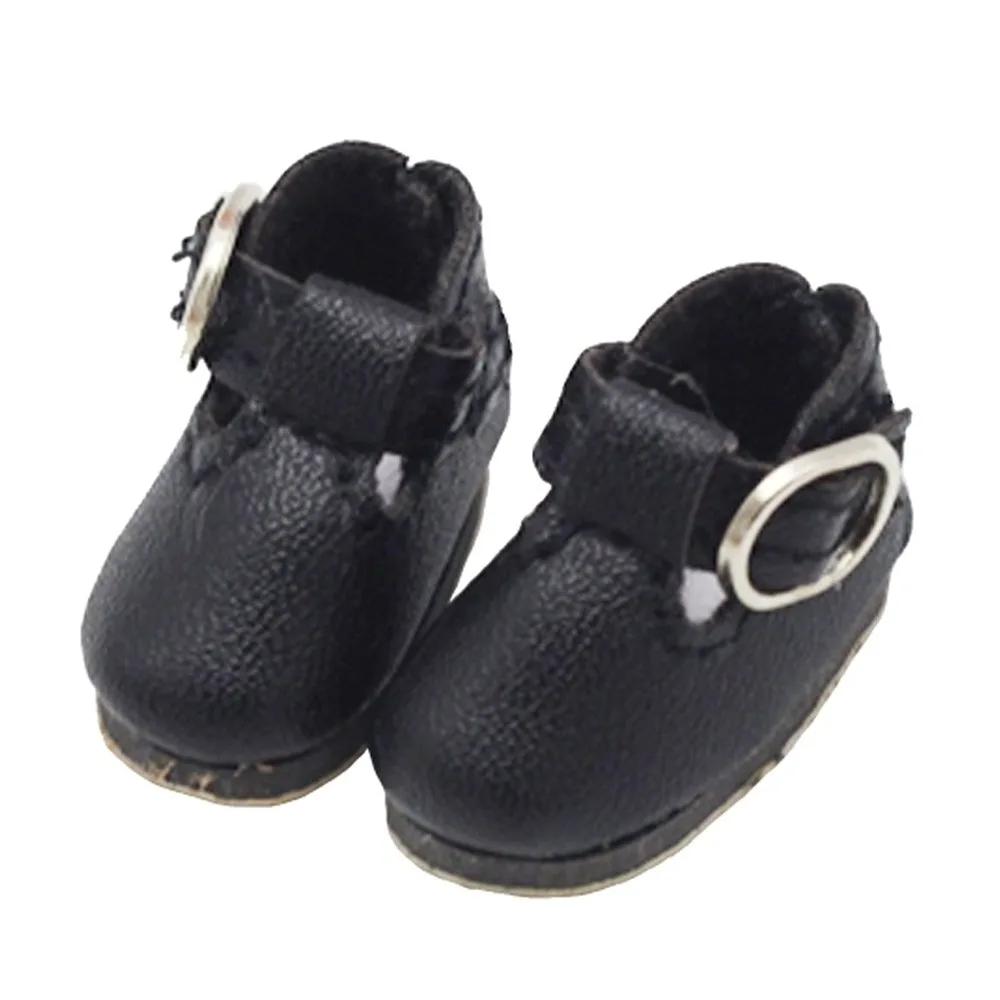 2,8 cm * 1,2 cm BJD Schuhe PU-Leder Mini-Größe Prinzessin Schuhe T-förmiger Knopf Mehrfarbige Stiefel Kleiderwechsel Spiel