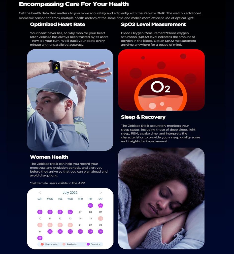 Zeblaze Btalk Smart Watch 1.86 Inch Large Color Display Voice Calling Health and Fitness Smartwatch For Men