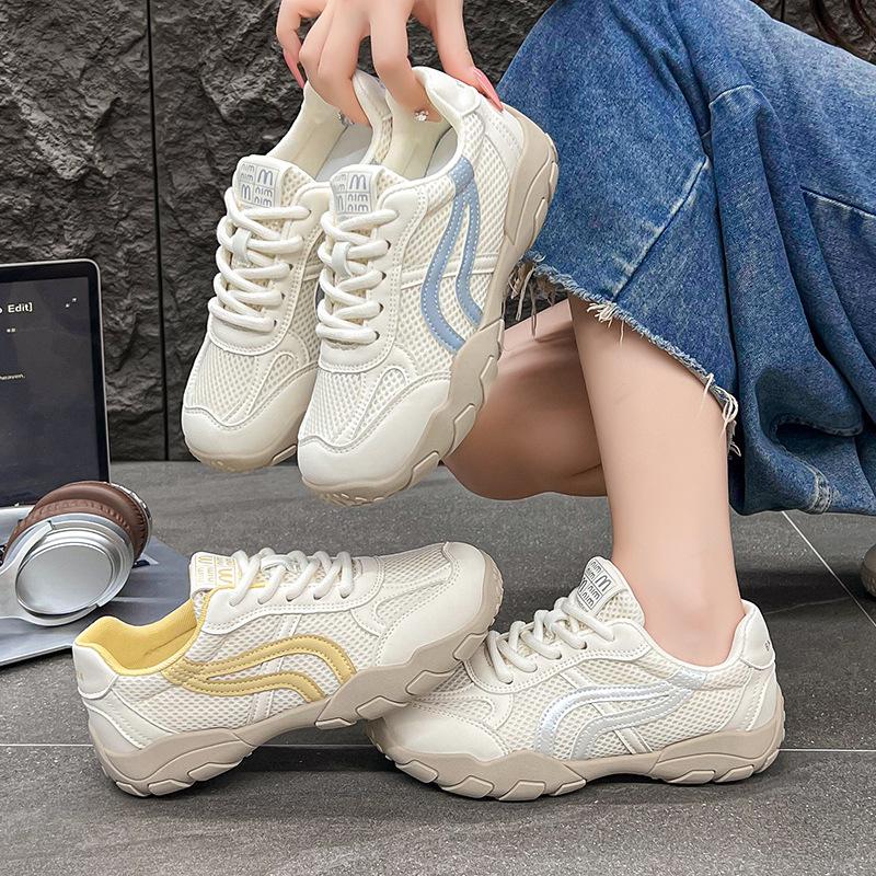 Thick-soled German training shoes women's 2025 autumn new breathable versatile mesh white shoes retro lightweight casual Forrest Gump shoes