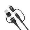 4in1 Universal Cable 2x USB-C 1x USB-A 1x Lightning 60W 1m Black