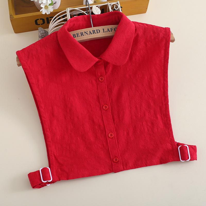Cotton Fake Collar Women'S Shirt Decoration Big Red Fake Collar Wooden Ear Edge Fake Collar White Shirt Fake Collar Women B307