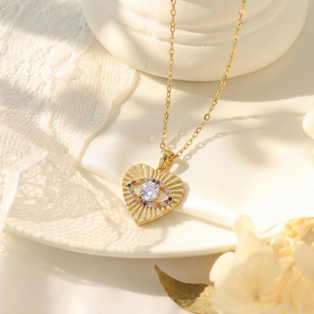 European Style Heart Zirconia Necklace for Women - Creative and Versatile Clavicle Chain Jewelry