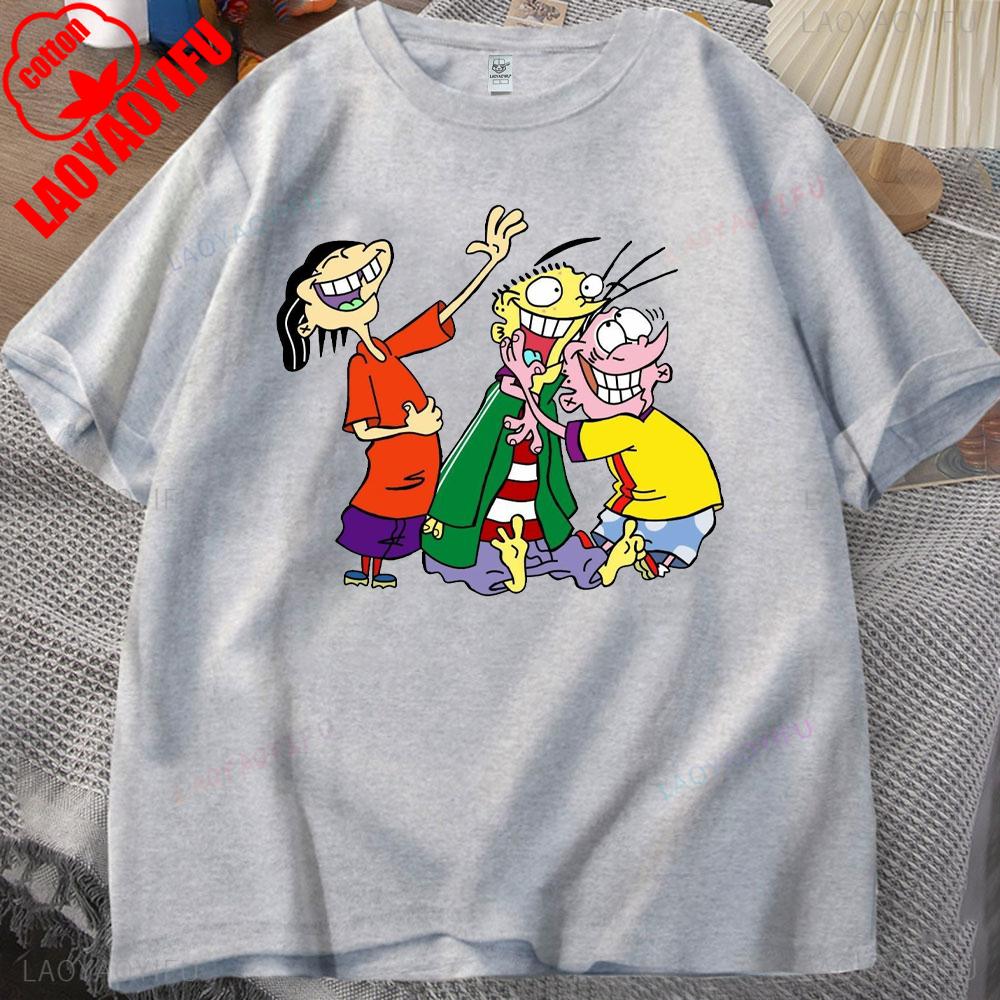 Ed,Edd N Eddy Man T Shirt Ed,Edd N Eddy Printed T-shirt Tops Hip-hop Novelty Trend Simple Style for Outdoor Enthusiasts