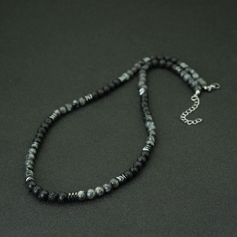 Nuova Collana Fatta a Mano con Perline in Pietra di Lava Occhio di Tigre Naturale da Uomo Regolabile Gioielli Bohemien Retro Minimalisti Accessori per il Collo