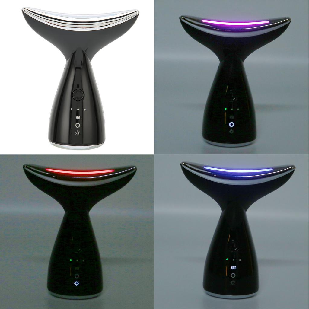 Neck Skin Rejuvenation Massager 3 Color Lights Vibration Promote Circulation Neck Beauty Device