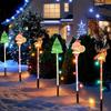 1 To 6 Solar Powered Christmas Lights Waterproof Christmas Decorations Lamp Solar Garden Trees Snowman Reindeer Yard Stake Light