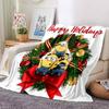 1Pc Happy Minions Holiday Wreath Blanket Soft Throw Blanket For Home Bedroom Bed Sofa Travel Office Solid Christmas Blanket