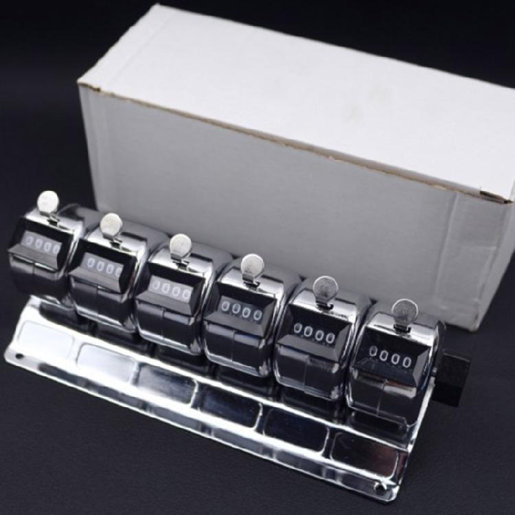 Stainless Steel Handheld Mechanical Counter Scratch Resistant Surfaces Count Rotating Resets For Inventory Management