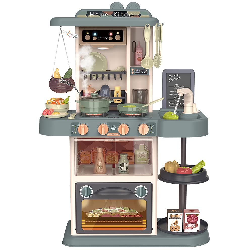 

Игровой кухонный набор «Кнопка Луна» с реалистичной кулинарной музыкой, водой и набором для ролевых игр в помещении, подарок на день рождения для мальчиков и сланцево-зеленый