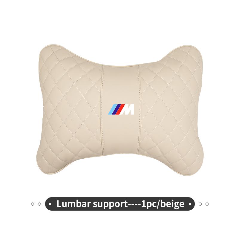 WCHT7 For BMW Leather Car Headrest Lumbar Support Neck Pillow Waist Cushion Auto Accessories E30 E34 E36 E39 E46 E52 E53 E60 E61 E62