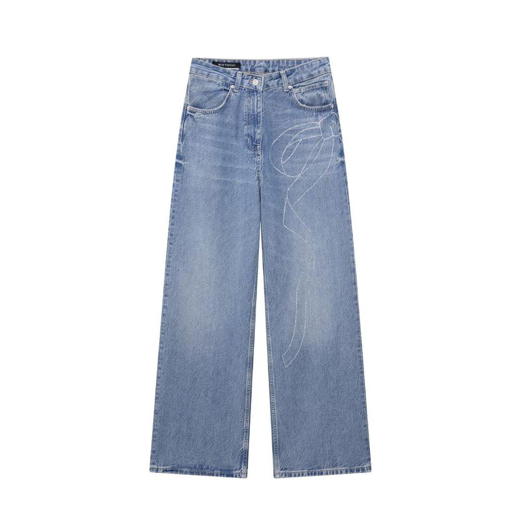 TAOP&ZA Spring/Summer Women's Commuter Denim Jacket with Turn-Down Collar and Long Pants