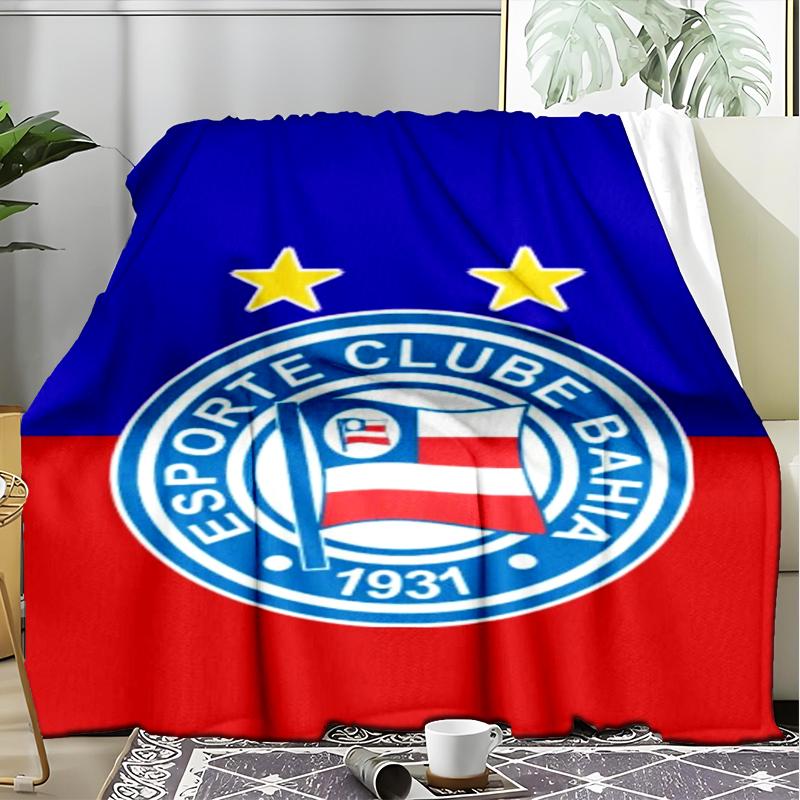 1 Stück Esporte Clube Bahia Sportverein Emblem Aufgedruckte Weiche Flanelldecke Überwurf für Schlafzimmer Wohnzimmer Sofa Camping Fan Geschenke Weihnachtsgeschenke