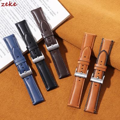 Vintage Rindslederarmband 24/22mm Schnellwechsel-Uhrenarmband für Herren Damen Echtes Leder-Uhrenarmband Braun Ersatzarmband Gürtel