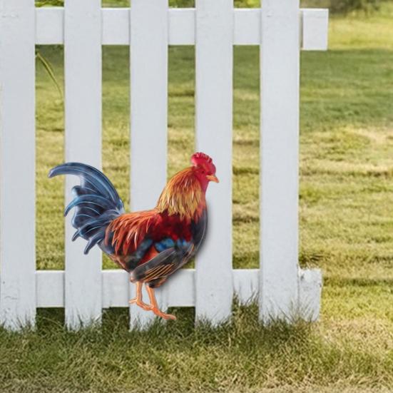 Metal Rooster Decoration Wall or Door Decor Rooster Sign Realistic Rooster Decoration for Farmhouse Living Room Porch Yard Decor