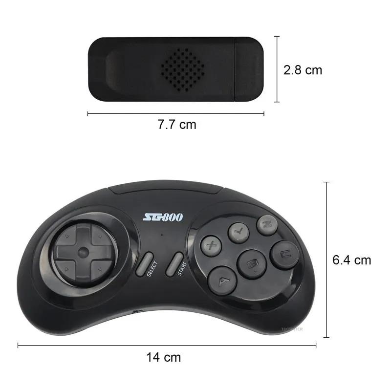 16bitová MD videoherní konzole pro SEGA Genesis SG800 Game Stick bezdrátový ovladač Vestavěný HDMI herní přehrávač pro více než 4600 her