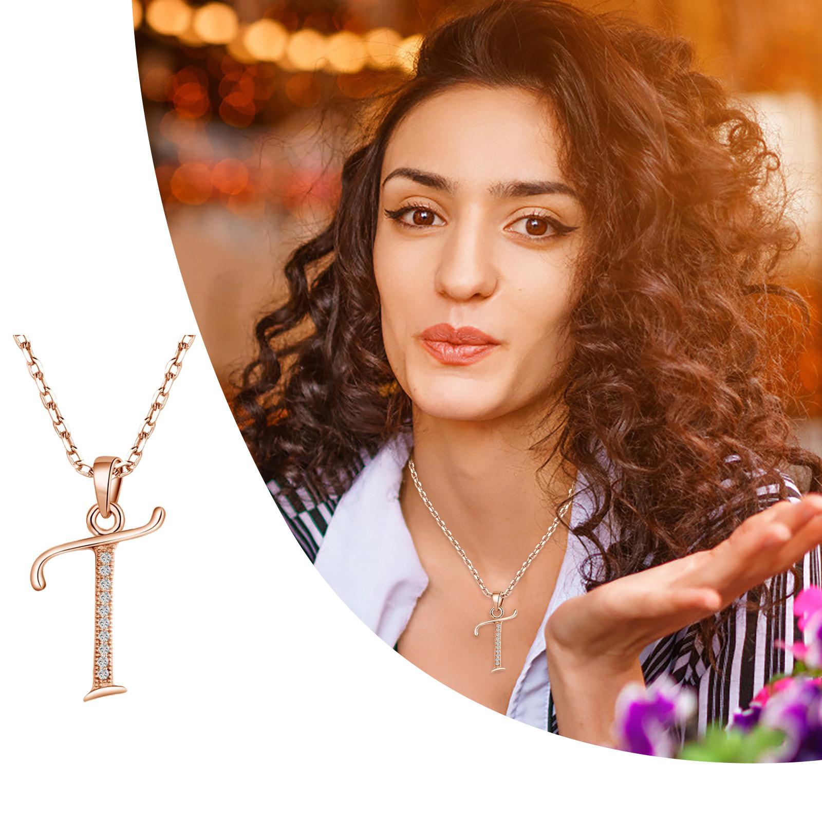 

GoodLuck Алфавит циркон ожерелье кулон ожерелье ювелирные изделия для женщин One Size