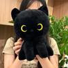 TreasuringU Halloween Party Black Cat Plush Toys Cute Cartoon Long Cat Fuzzy Dolls Happy Halloween Party Birthday Gifts