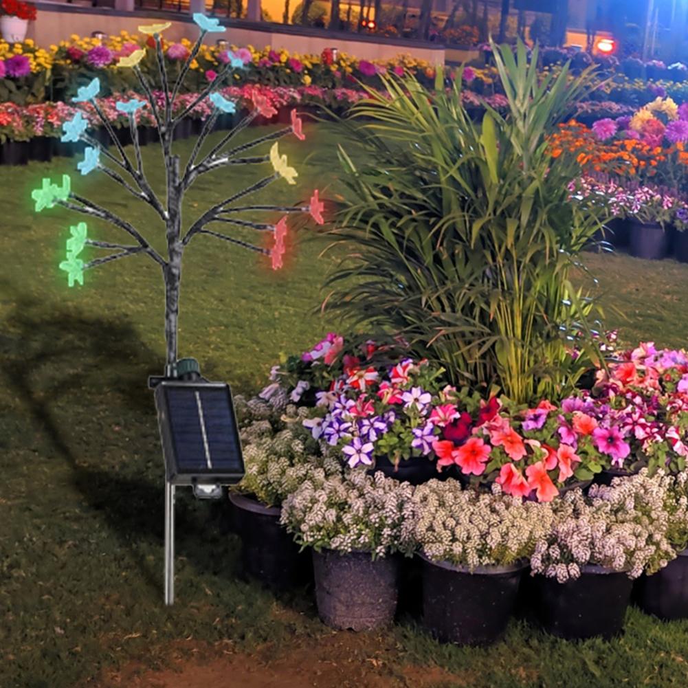 Solar Lawn Decorative Lights IP65 Waterproof Tree Form Lawn Atmosphere Light  Easy Installation Dustproof for Home Garden