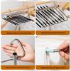 Stainless Steel Multi-Layer Folding Clothes & Pants Rack - Non-Slip, Retractable with Clips for Dormitory Use.