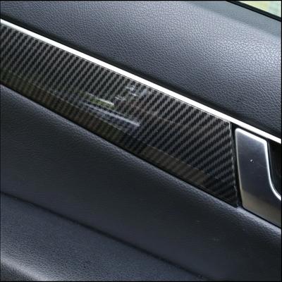 Panelové proužky krytu kliky dveří interiéru vozu z uhlíkových vláken pro Mercedes Benz C Class W204 C180 C200 2007-2014 Příslušenství