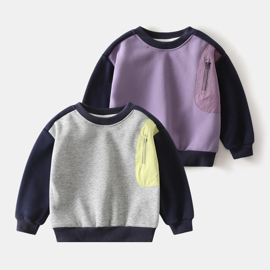 Boys Sweater Children's Clothing 2025 Autumn and Winter New Children's Sleeved Sweater Fashionable Thickened Warm Top