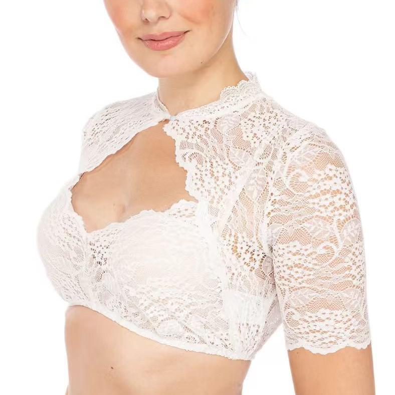 Women's Oktoberfest Lace Patchwork Bust Wrap Top Z28