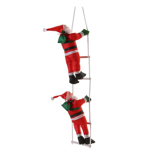 Santa Žebřík Přívěsek Vánoční Dekorace Slavnostní Santa Ozdoba s Kudrnatým Plnovousem Slavnostní Závěsná Ozdoba