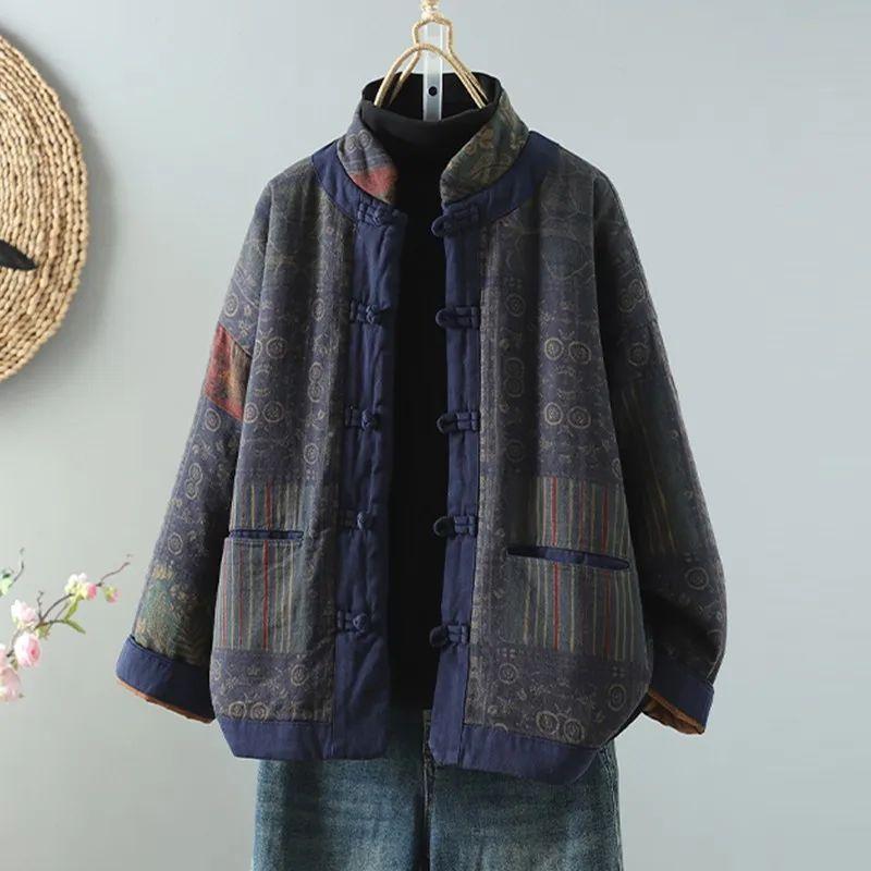 

Женский свободный кардиган Pakras, хлопковое пальто с подкладкой, зимнее толстое теплое с длинным рукавом, осенне-зимняя женская одежда S темно-синий